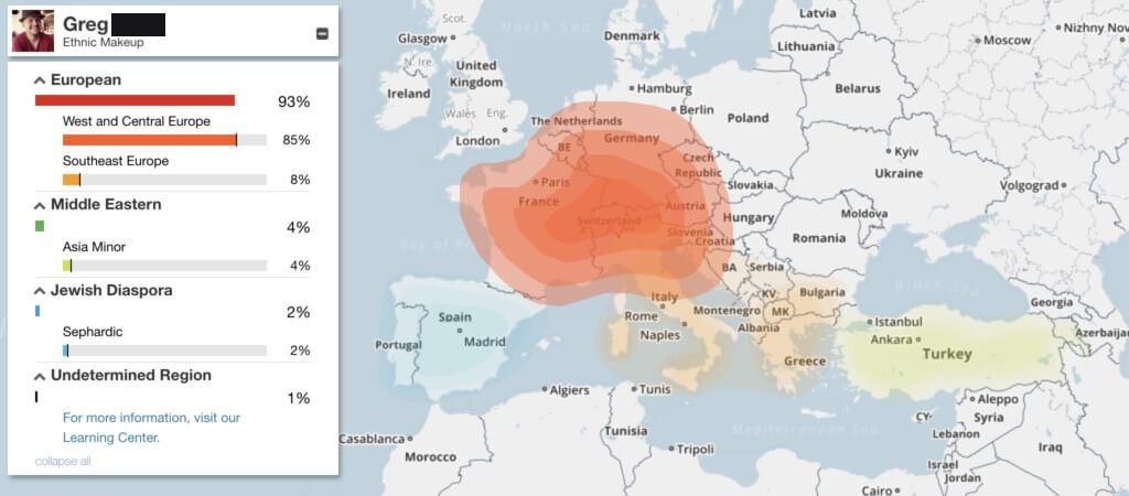 Myheritage-Ursprungskarte