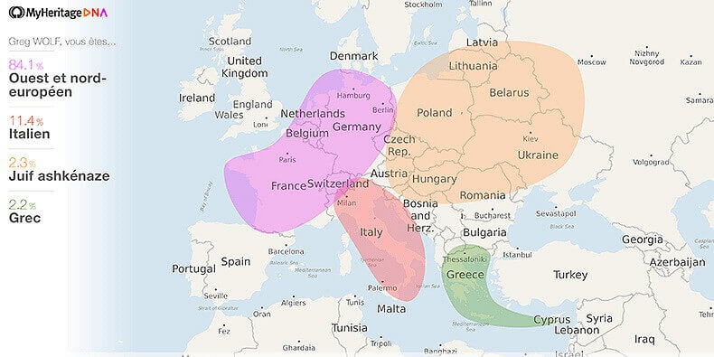 myheritage - Ethnizitätskarte