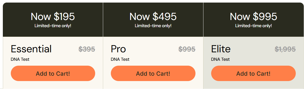 Tarifs du test adn nebula genomics